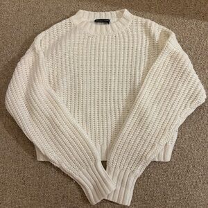 Women’s White Cropped Sweater by The Fifth Label